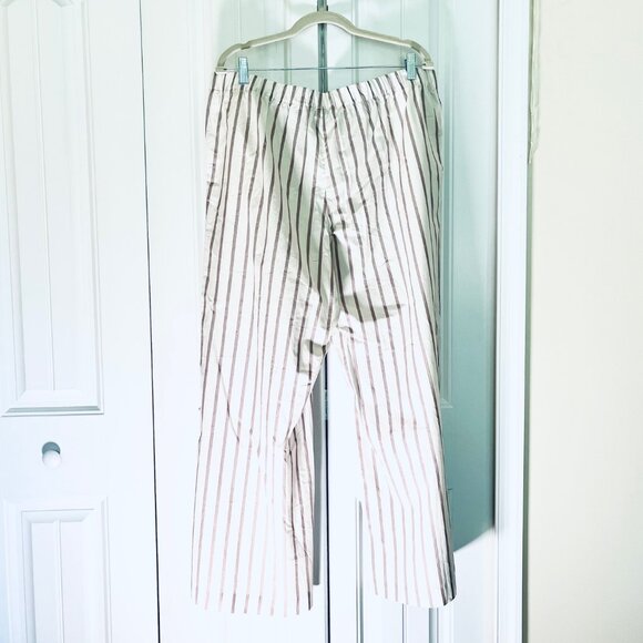 H & M Striped Wide Leg Pants in White/Beige (XL) New with Tag - Picture 6 of 10
